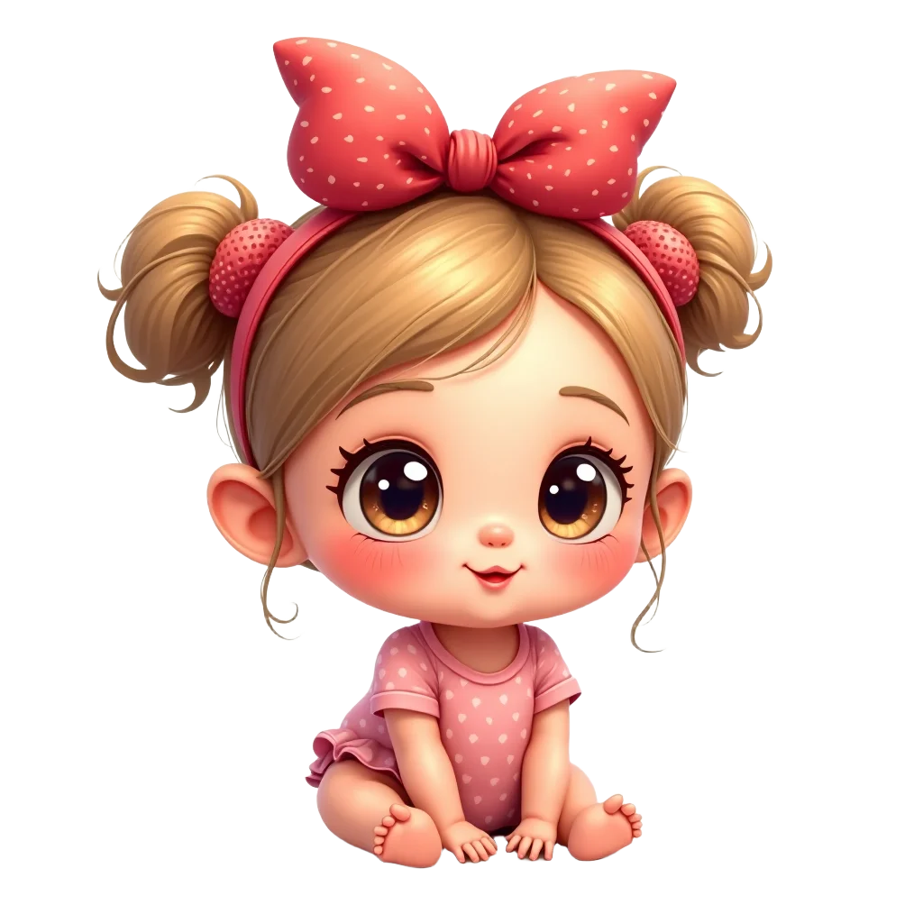 Cute Baby Girl with Pink Bow